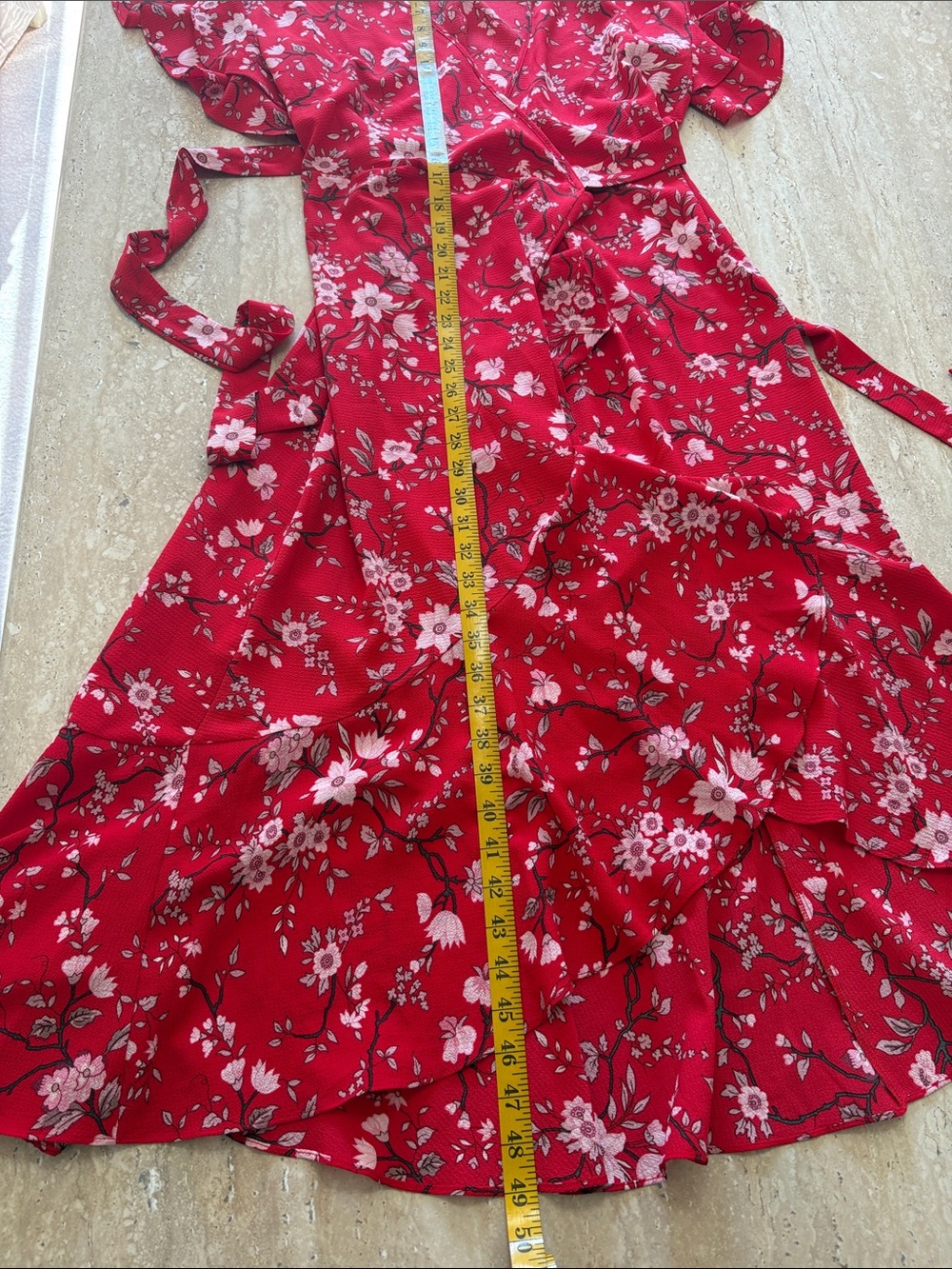 NWOT Max Studio Red, Cream, Pink & Brown wrap dress. Absolutely no flaws. - Picture 8 of 10